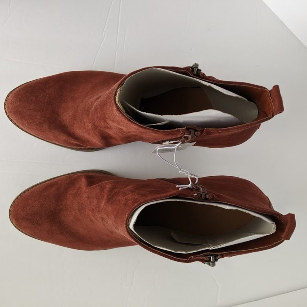 Women's Jameson Double Zip Western Bootie, Red 11 - Picture 6 of 7